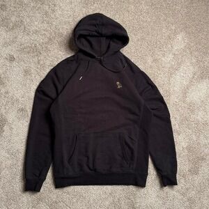 BLACK OVO CLASSIC LOGO RUBBER PRINT PULLOVER HOODIE